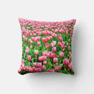 Field of Pink Tulips Cushion