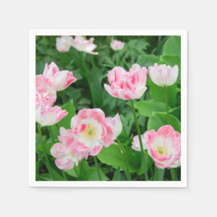 Field of pink tulips napkin