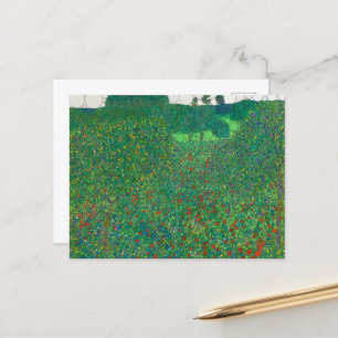 Field of Poppies by After Gustav Klimt Holiday Postcard