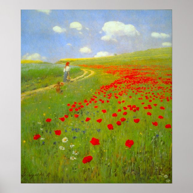 Field of Poppies by Pal Szinyei Merse Poster (Front)