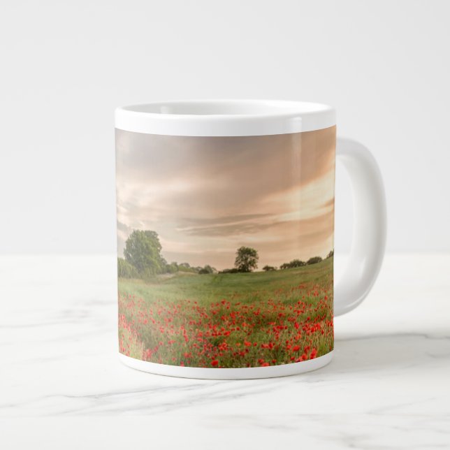 Field of Poppies Large Coffee Mug (Front Right)