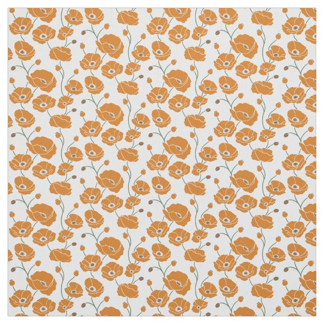 Field of Poppies orange Fabric (Swatch)