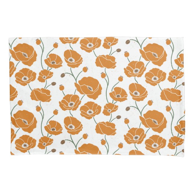 Field of Poppies orange Pillowcase (Front)