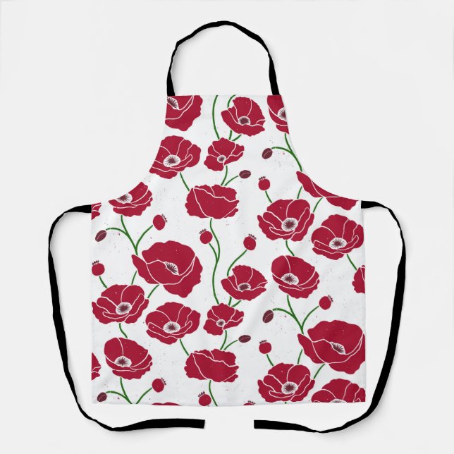 Field of Poppies red Apron (Front)
