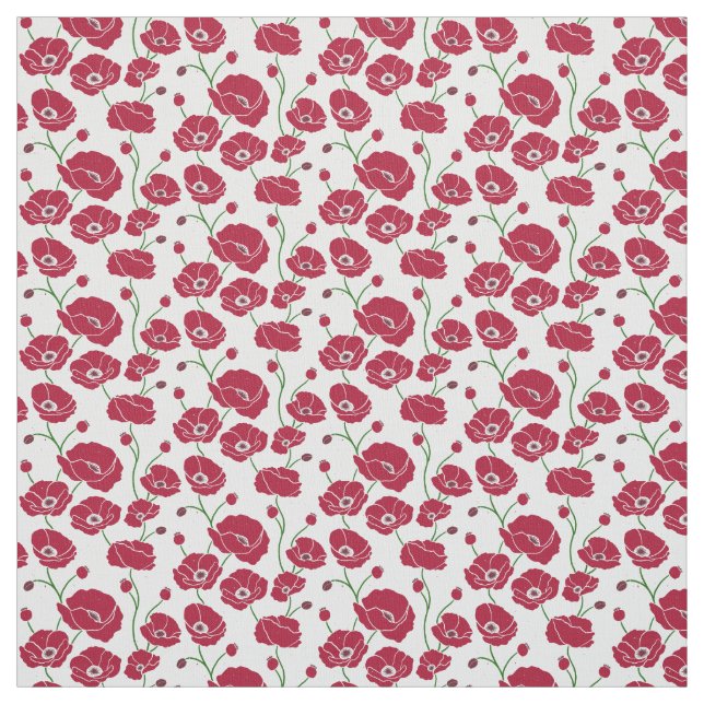 Field of Poppies red Fabric (Swatch)