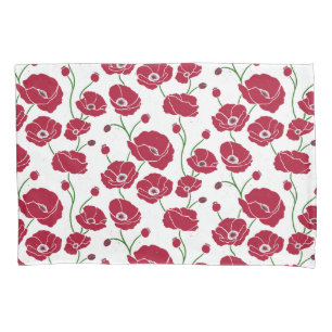 Field of Poppies red Pillowcase