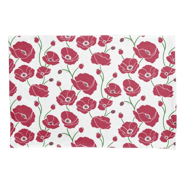Field of Poppies red Pillowcase (Front)