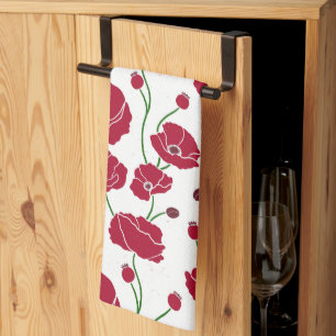 Field of Poppies red Tea Towel