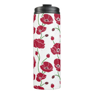 Field of Poppies red Thermal Tumbler