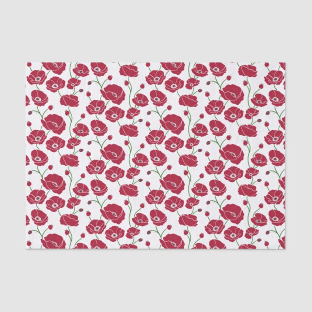 Field of Poppies red Tissue Paper (Front)