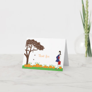 Field of pumpkins baby thank you cards