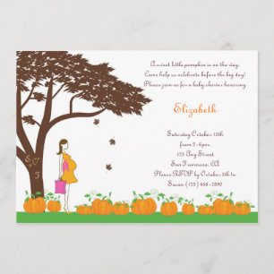 Field of Pumpkins Girl Baby Shower Invitations
