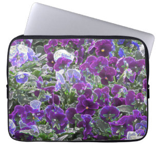 Field Of Purple Flowers 8420 Pansies Laptop Sleeve