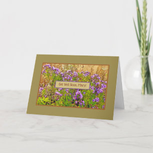 "FIELD OF PURPLE WILDFLOWERS"/GET WELL/PERSONALIZE CARD