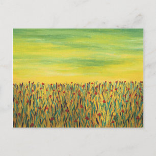 Field of Red Flowers Postcard