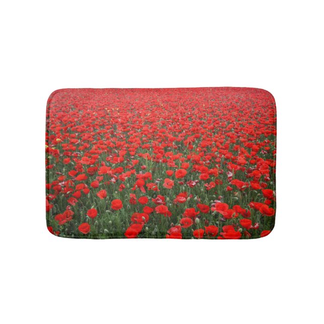 Field of Red Poppies Bath Mat (Front)