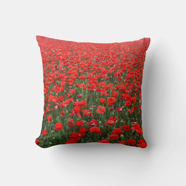 Field of Red Poppies Cushion (Front)