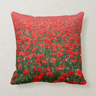 Field of Red Poppies Cushion