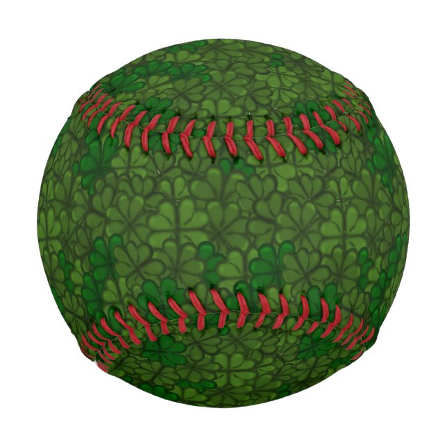 Field of Shamrocks Digital Art Pattern St Patricks Baseball (Front)