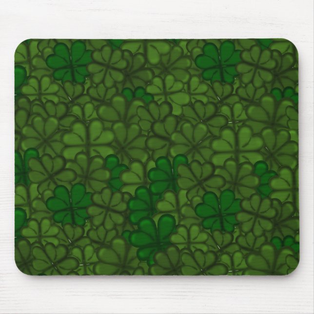 Field of Shamrocks Digital Art Pattern St Patricks Mouse Pad (Front)