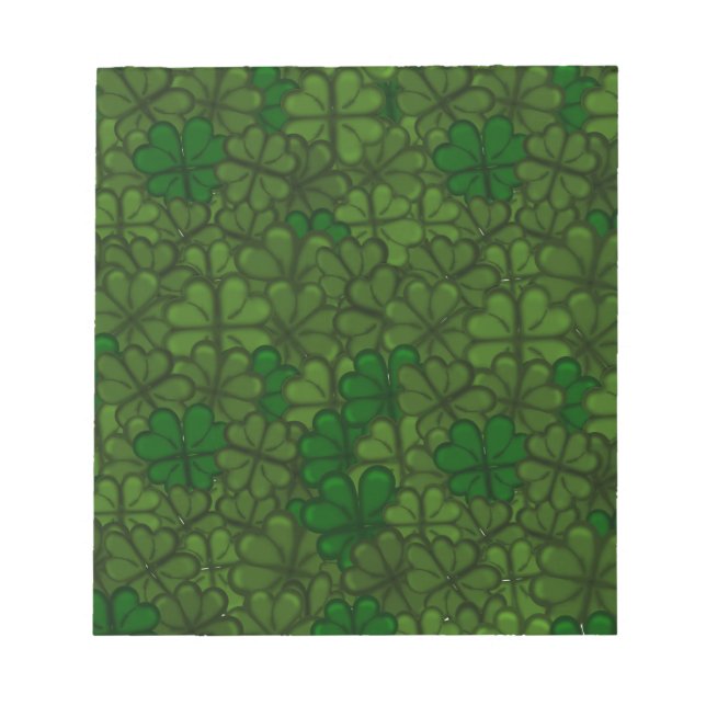 Field of Shamrocks Digital Art Pattern St Patricks Notepad (Front)