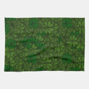 Field of Shamrocks Digital Art Pattern St Patricks Tea Towel
