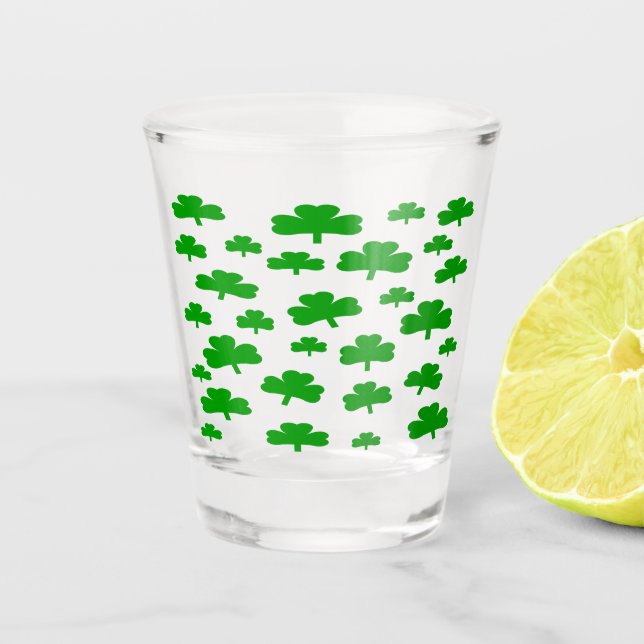 Field of Shamrocks Shot Glass (Front)
