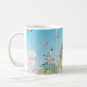 Field of spring bunnies coffee mug