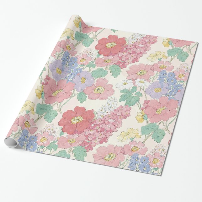 field of spring, tender flowers Wrapping Paper   Paper (Unrolled)