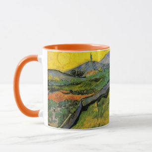Field of Spring Wheat, Sunrise by Vincent van Gogh Mug