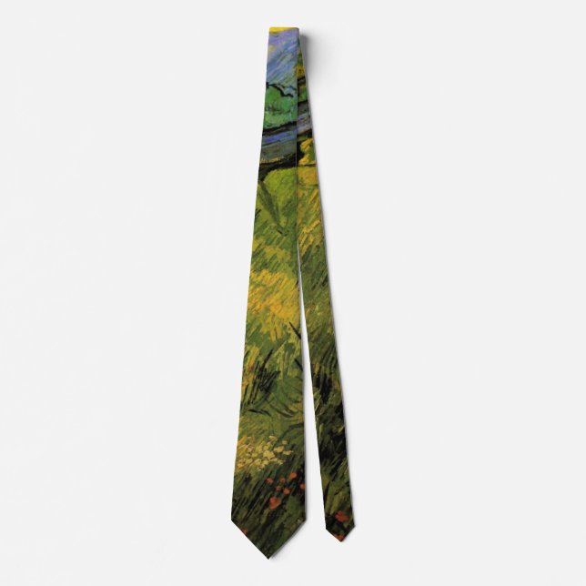 Field of Spring Wheat, Sunrise by Vincent van Gogh Tie (Front)