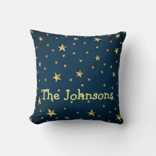 Field of Stars on Deep Midnight Blue Sky Cushion