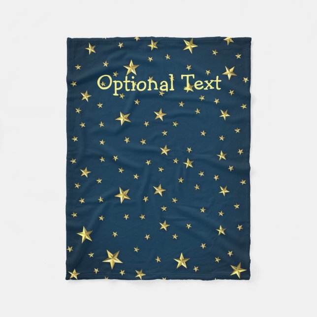 Field of Stars on Deep Midnight Blue Sky Fleece Blanket (Front)