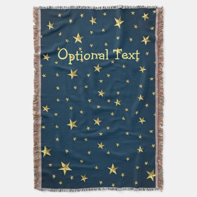 Field of Stars on Deep Midnight Blue Sky Throw Blanket (Front Vertical)