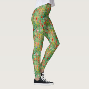Field of Summer Glory Meadow Floral Wallpaper Leggings