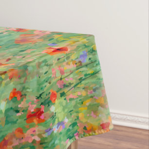 Field of Summer Glory Meadow Floral Wallpaper Tablecloth