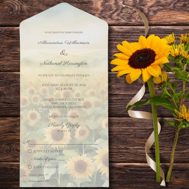 Field of Sunflowers All in One Wedding Invite (Creator Uploaded)