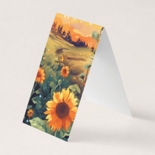 Field of Sunflowers Book Folded Bookmark Business Card