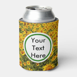 Field of Sunflowers Can Cooler