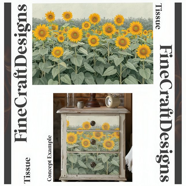Field Of Sunflowers Decoupage Left 153 Tissue Paper (Creator Uploaded)