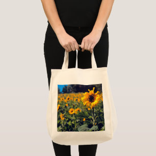 "FIELD OF SUNFLOWERS" GROCERY TOTE BAG
