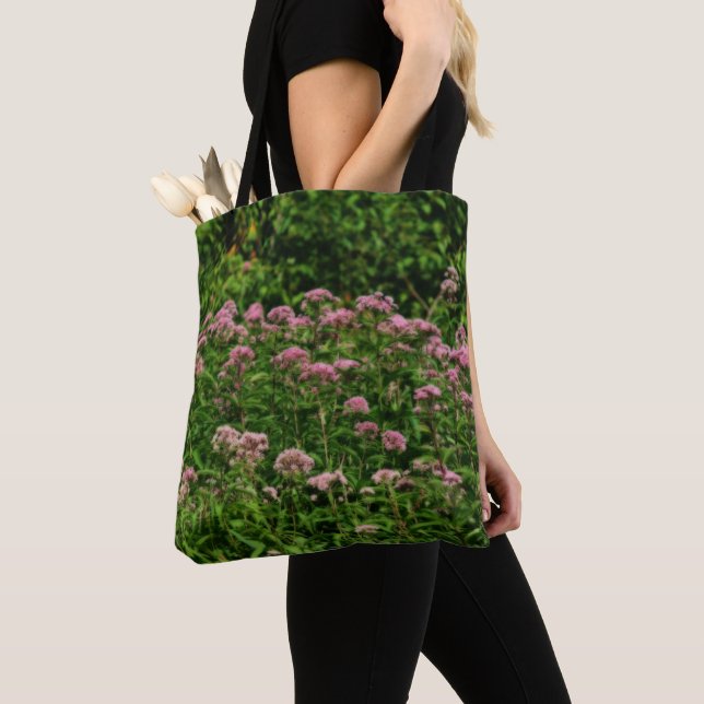 Field Of Sweet Joe Pye Weed Flowers Tote Bag (Close Up)
