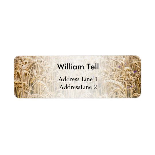 Field Of Wheat, Golden Grains Return Address Label