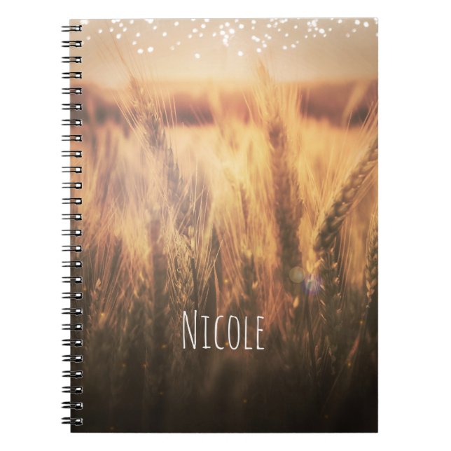 Field of Wheat Rustic Country Personalised Custom Notebook (Front)