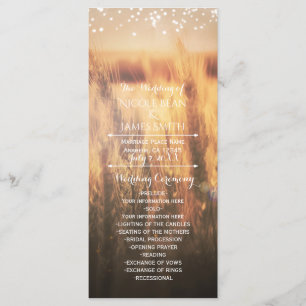 Field of Wheat Rustic Country Wedding Program Rack