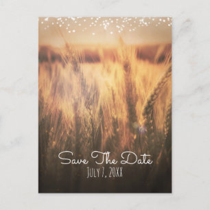 Field of Wheat Rustic Country Wedding Save Date Announcement Postcard