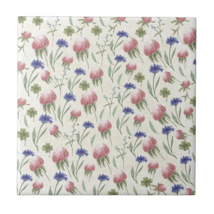 Field of wild flowers ceramic tile