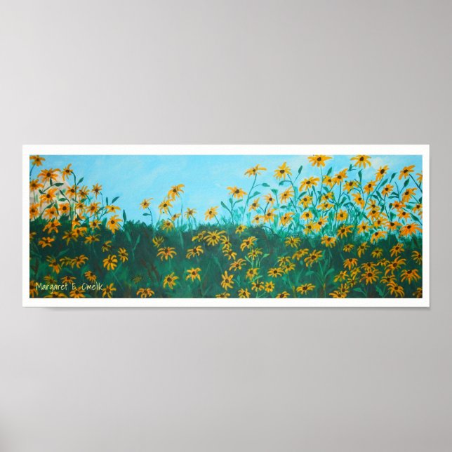 Field of Wildflower Black-Eyed Susans Painting Poster (Front)