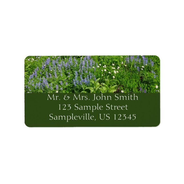 Field of Wildflowers at Mount Rainier Label (Front)