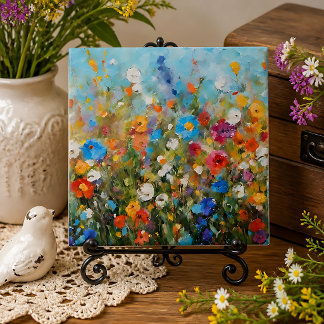 Field of Wildflowers Ceramic Tile